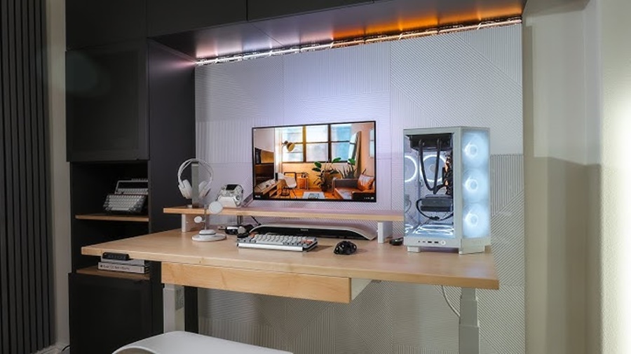 gaming desk setup vs office desk setup