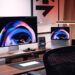 small gaming desk setup vs large corner gaming setup